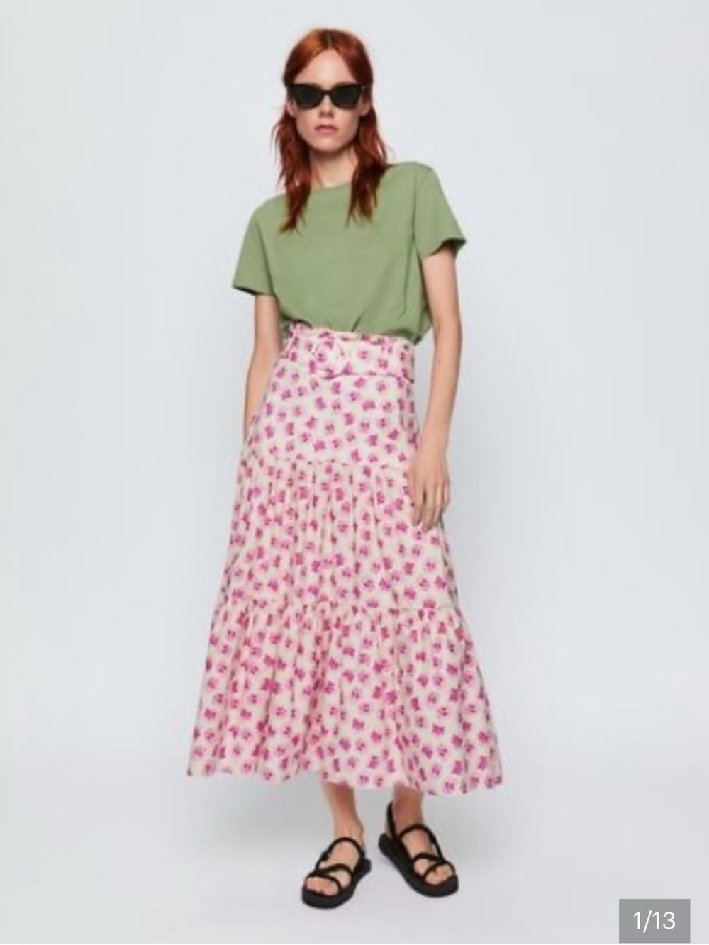 Zara Pink Floral Maxi Skirt